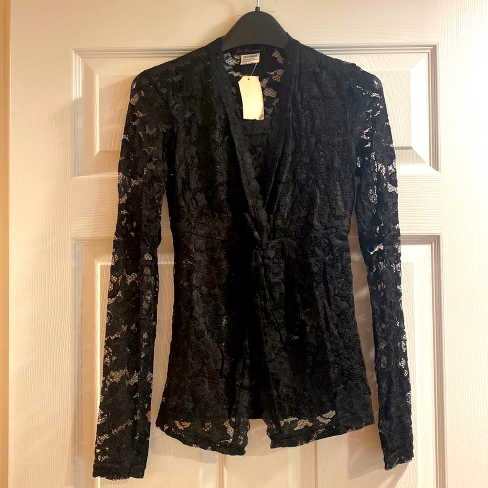 NWT. Jus D’Orange Black Lace Top